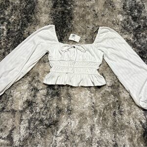 Forever 21 White Puff Sleeve Blouse